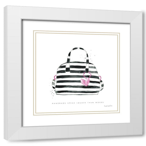 Glitz and Glam IX Pink White Modern Wood Framed Art Print with Double Matting by Charro, Mercedes Lopez