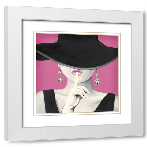 Haute Chapeau I PInk White Modern Wood Framed Art Print with Double Matting by Fabiano, Marco