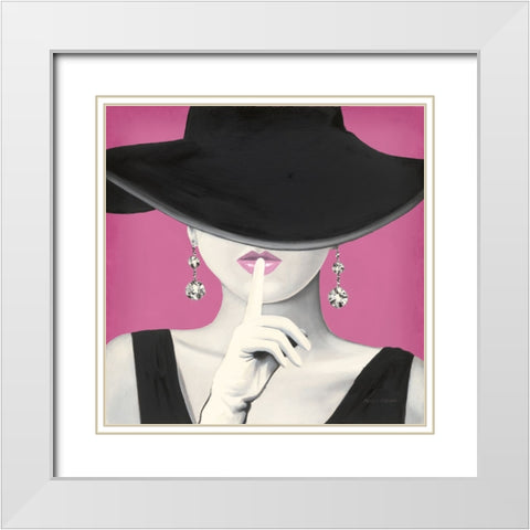 Haute Chapeau I PInk White Modern Wood Framed Art Print with Double Matting by Fabiano, Marco