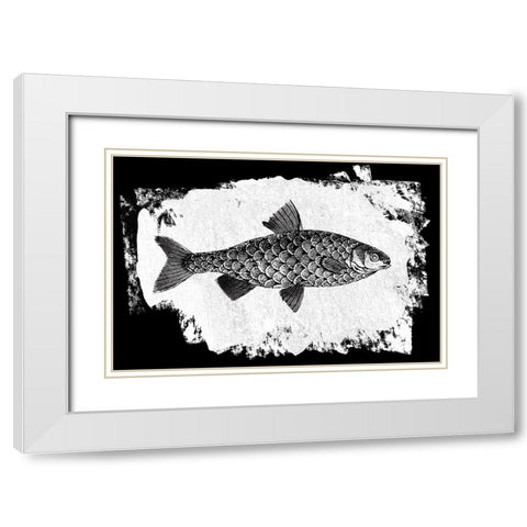 Fish I White Modern Wood Framed Art Print with Double Matting by Adams, Sarah