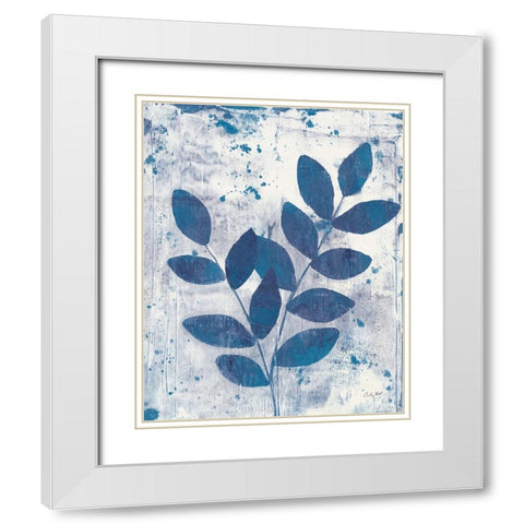 Leaves of Blue II White Modern Wood Framed Art Print with Double Matting by Prahl, Courtney
