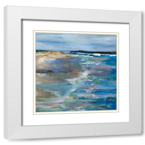 Beach Walk White Modern Wood Framed Art Print with Double Matting by Vertentes, Jeanette