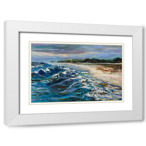 Rough Surf White Modern Wood Framed Art Print with Double Matting by Vertentes, Jeanette