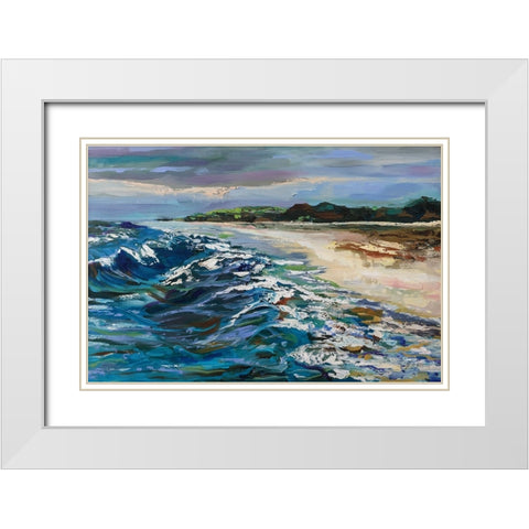 Rough Surf White Modern Wood Framed Art Print with Double Matting by Vertentes, Jeanette