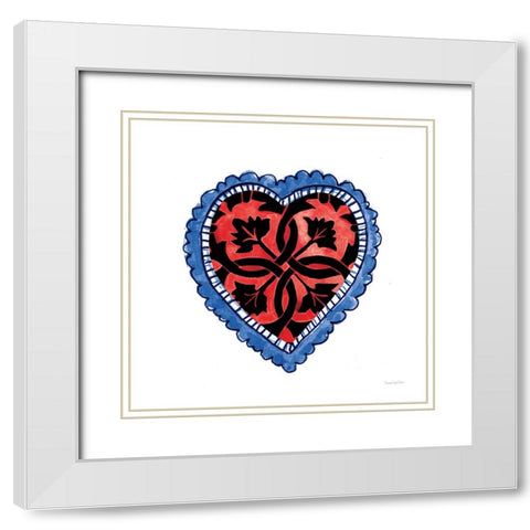 Sacred Heart IV White Modern Wood Framed Art Print with Double Matting by Charro, Mercedes Lopez