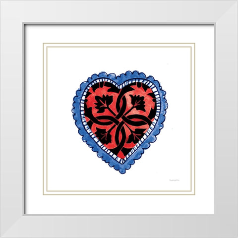 Sacred Heart IV White Modern Wood Framed Art Print with Double Matting by Charro, Mercedes Lopez