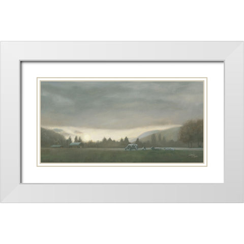 December Landscape II White Modern Wood Framed Art Print with Double Matting by Wellington Studio