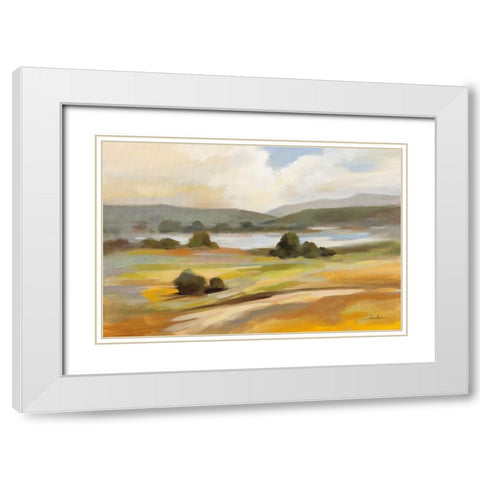 Tranquil Landscape White Modern Wood Framed Art Print with Double Matting by Vassileva, Silvia