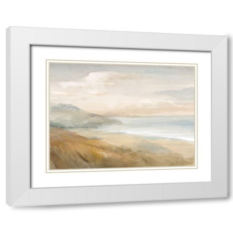 Misty on the Headlands White Modern Wood Framed Art Print with Double Matting by Nai, Danhui