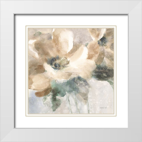 Sensation I White Modern Wood Framed Art Print with Double Matting by Nai, Danhui