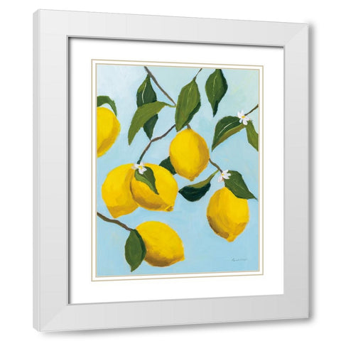 Lemon Tree White Modern Wood Framed Art Print with Double Matting by Munger, Pamela