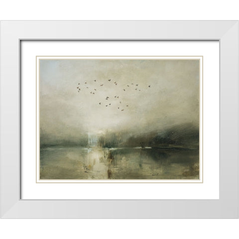 Evening Flight White Modern Wood Framed Art Print with Double Matting by Purinton, Julia