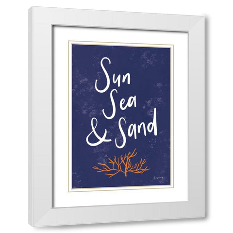 Just Beachy I White Modern Wood Framed Art Print with Double Matting by Thorns, Becky