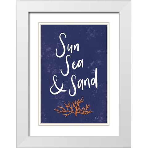 Just Beachy I White Modern Wood Framed Art Print with Double Matting by Thorns, Becky