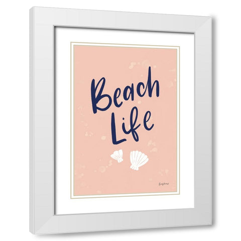 Just Beachy II White Modern Wood Framed Art Print with Double Matting by Thorns, Becky