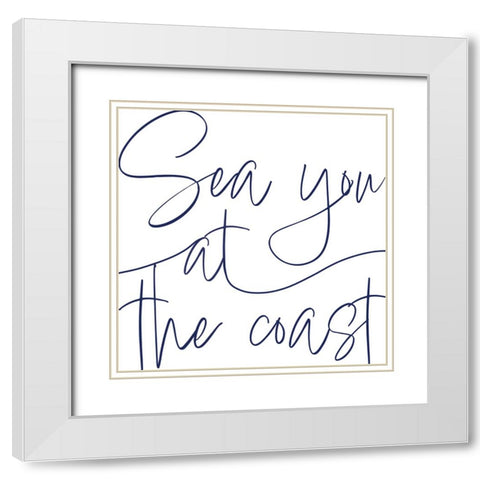 By the Beach II White Modern Wood Framed Art Print with Double Matting by Adams, Sarah