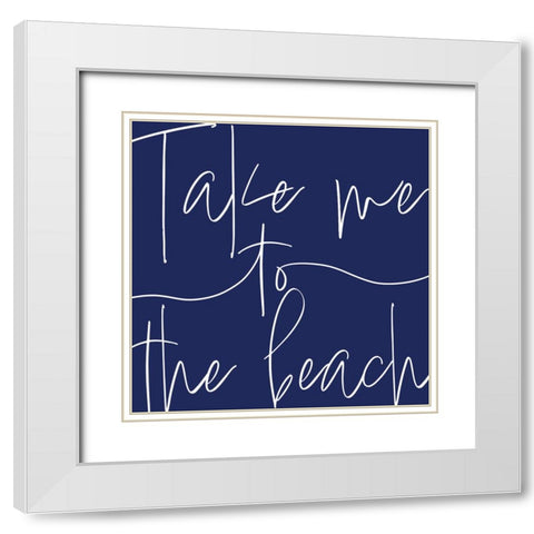 By the Beach III White Modern Wood Framed Art Print with Double Matting by Adams, Sarah