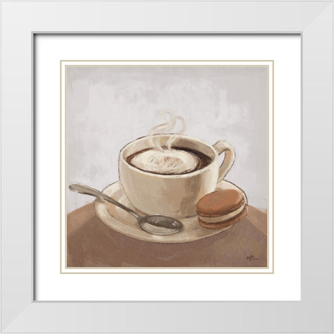 Coffee and Co I Neutral White Modern Wood Framed Art Print with Double Matting by Penner, Janelle