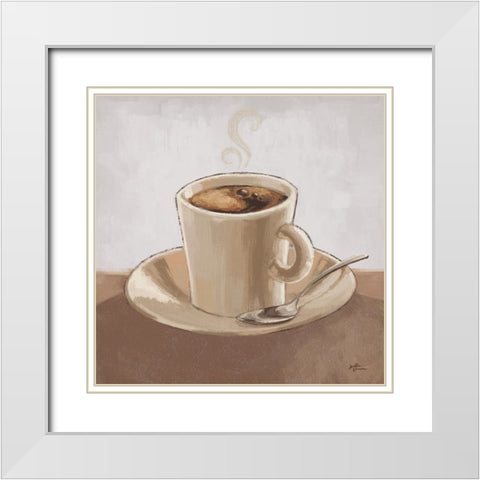 Coffee and Co II Neutral White Modern Wood Framed Art Print with Double Matting by Penner, Janelle