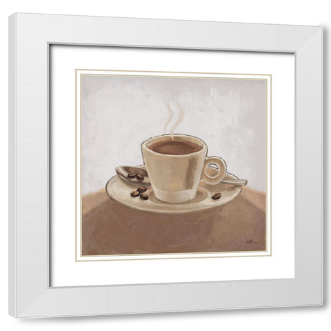 Coffee and Co III Neutral White Modern Wood Framed Art Print with Double Matting by Penner, Janelle
