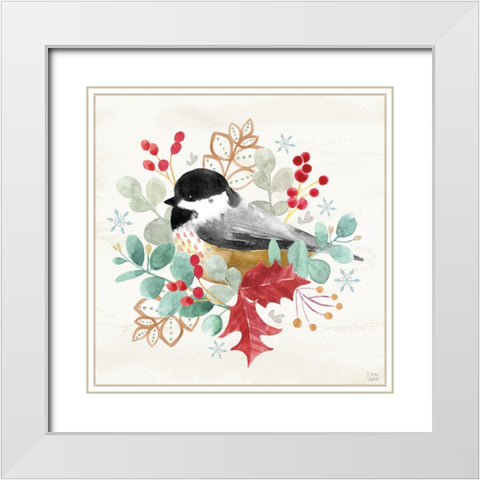 Snowy Critters V White Modern Wood Framed Art Print with Double Matting by June, Dina