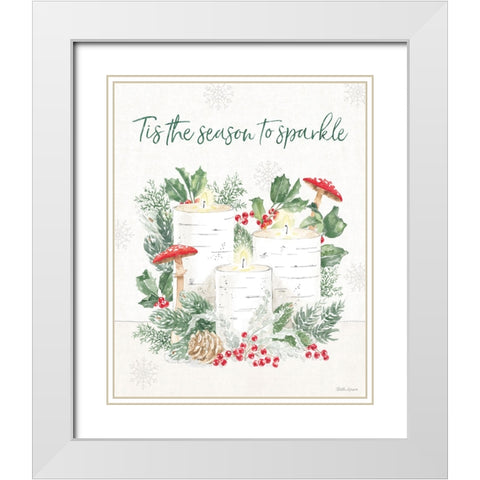 Christmas Charm V White Modern Wood Framed Art Print with Double Matting by Grove, Beth