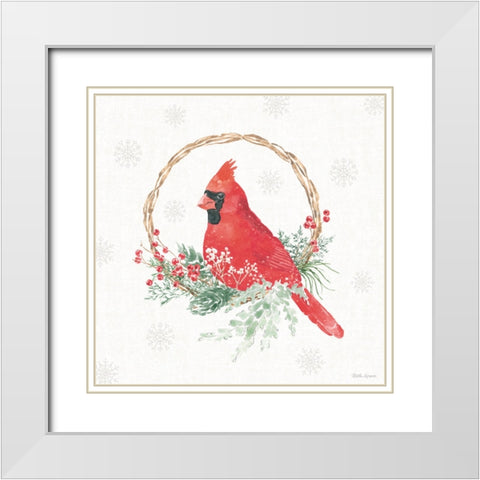 Christmas Charm VII White Modern Wood Framed Art Print with Double Matting by Grove, Beth