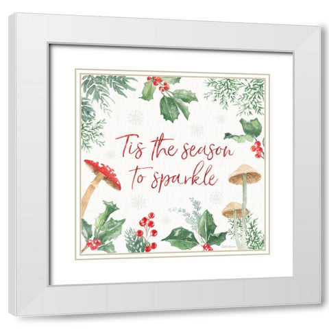 Christmas Charm IX White Modern Wood Framed Art Print with Double Matting by Grove, Beth