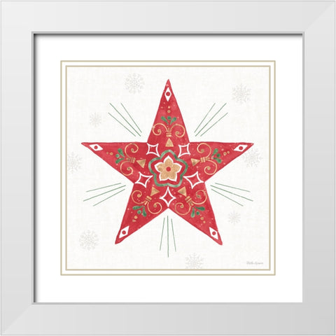 Christmas Charm XI White Modern Wood Framed Art Print with Double Matting by Grove, Beth