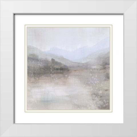 Misty Mood White Modern Wood Framed Art Print with Double Matting by Nai, Danhui