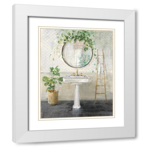 Simple Pleasures Bath II White Modern Wood Framed Art Print with Double Matting by Nai, Danhui