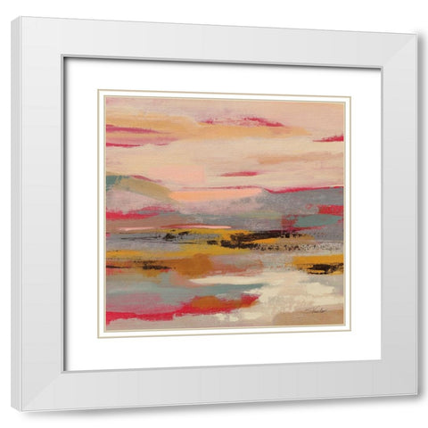 Magenta Hill I White Modern Wood Framed Art Print with Double Matting by Vassileva, Silvia