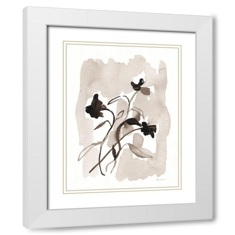 Flower Impression II White Modern Wood Framed Art Print with Double Matting by Munger, Pamela