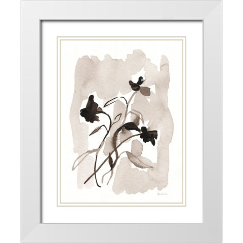 Flower Impression II White Modern Wood Framed Art Print with Double Matting by Munger, Pamela