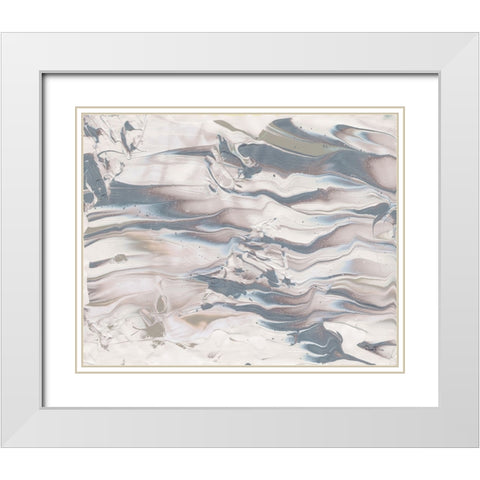 Marbling V Neutral White Modern Wood Framed Art Print with Double Matting by Rhue, Piper