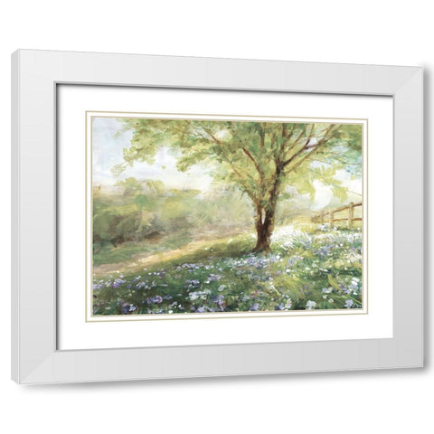 Field of Bluebells Neutral White Modern Wood Framed Art Print with Double Matting by Nai, Danhui