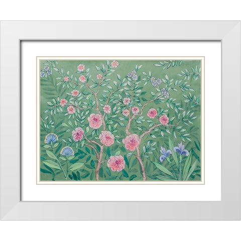 French Garden White Modern Wood Framed Art Print with Double Matting by Purinton, Julia