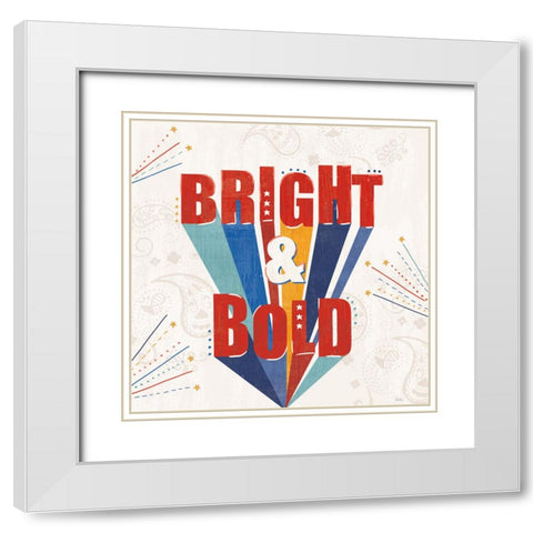 Sparkle and Shine V White Modern Wood Framed Art Print with Double Matting by Charron, Veronique