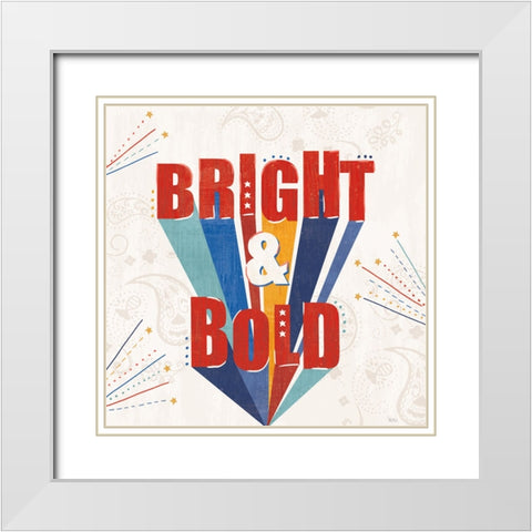 Sparkle and Shine V White Modern Wood Framed Art Print with Double Matting by Charron, Veronique