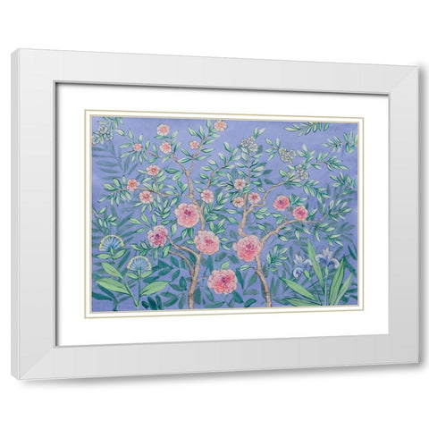 French Garden Purple White Modern Wood Framed Art Print with Double Matting by Purinton, Julia
