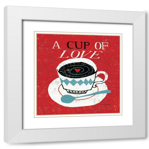Vintage Desktop - Coffee White Modern Wood Framed Art Print with Double Matting by Mullan, Michael