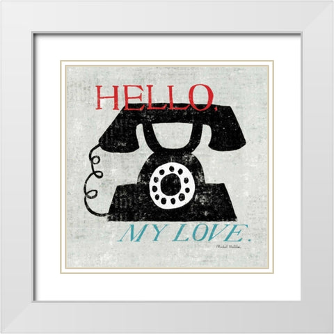 Vintage Desktop - Phone White Modern Wood Framed Art Print with Double Matting by Mullan, Michael
