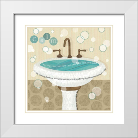 Dancing Bubbles I White Modern Wood Framed Art Print with Double Matting by Charron, Veronique