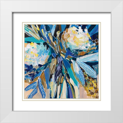 Periwinkle White Modern Wood Framed Art Print with Double Matting by Vertentes, Jeanette