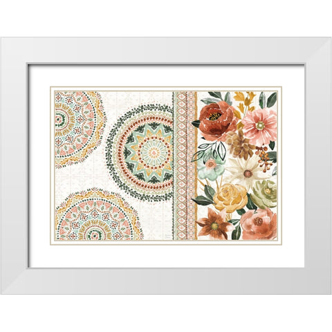 Floral Chic I White Modern Wood Framed Art Print with Double Matting by June, Dina