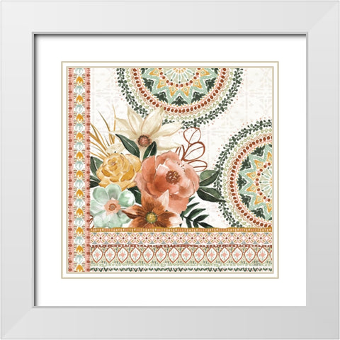 Floral Chic II White Modern Wood Framed Art Print with Double Matting by June, Dina