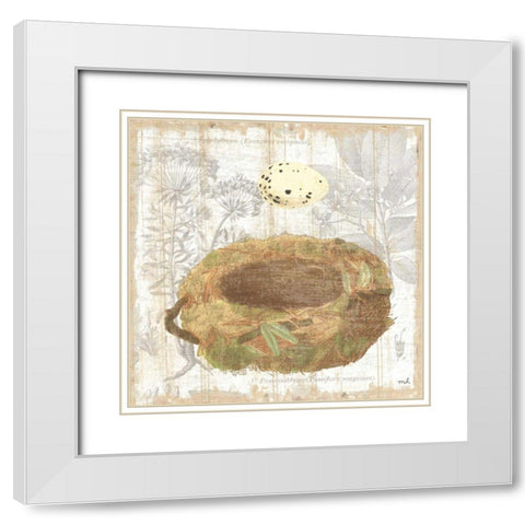 Botanical Nest I White Modern Wood Framed Art Print with Double Matting by Hershey, Moira