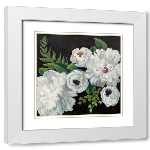 Midnight Bouquet I White Modern Wood Framed Art Print with Double Matting by Purinton, Julia