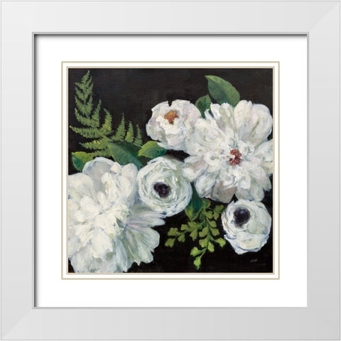 Midnight Bouquet I White Modern Wood Framed Art Print with Double Matting by Purinton, Julia