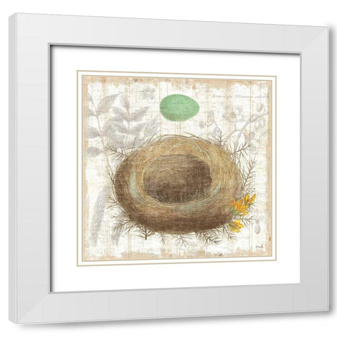 Botanical Nest II White Modern Wood Framed Art Print with Double Matting by Hershey, Moira